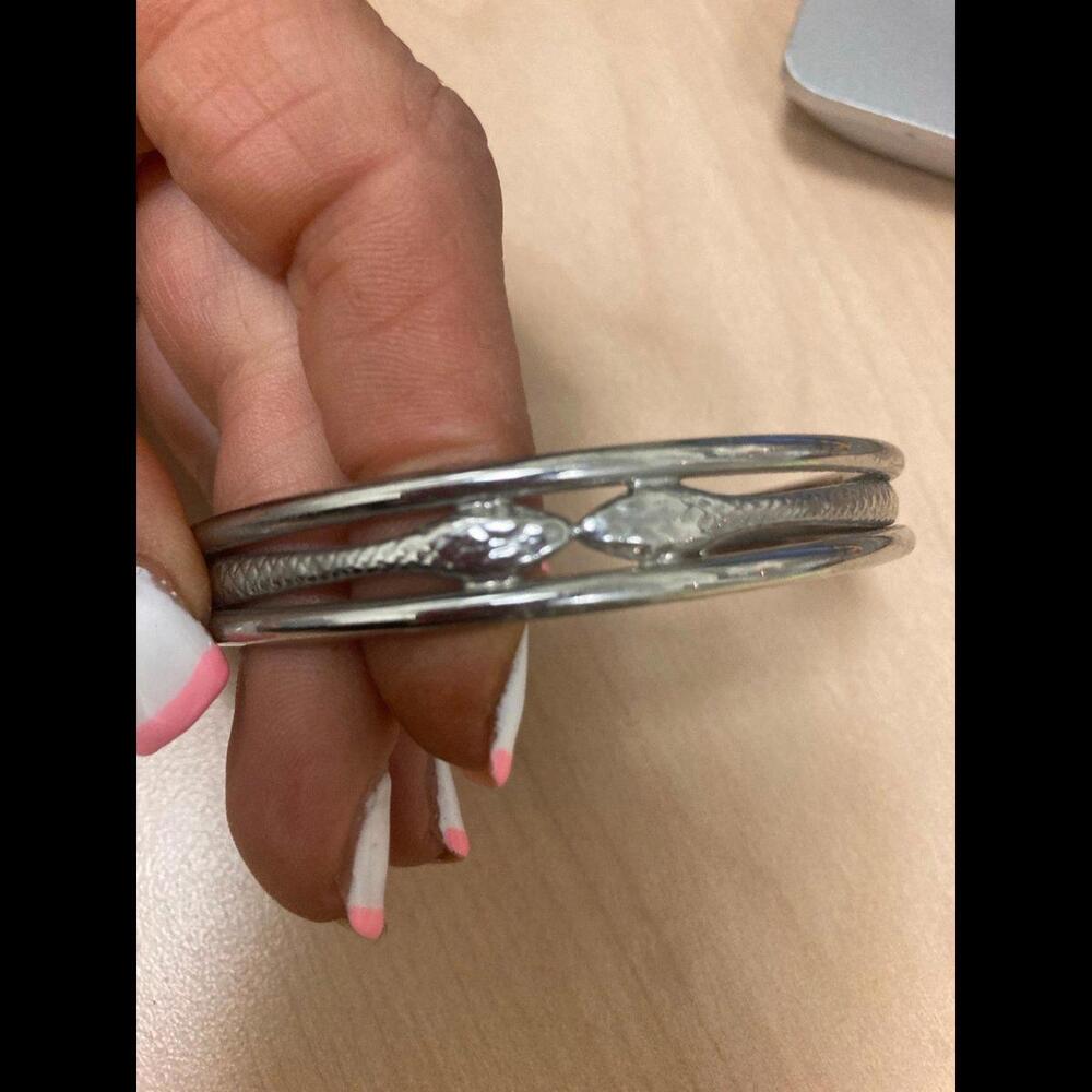 Double Snake Cuff Bangle Bracelet